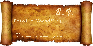 Batalla Varsány névjegykártya